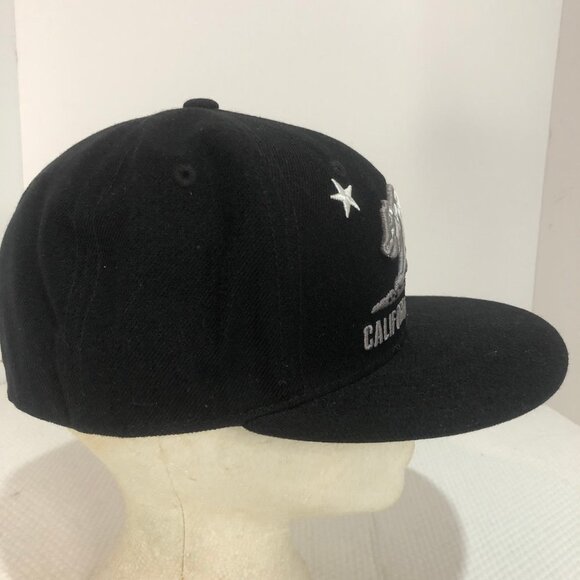 Nwt California Republic Black & Silver Flat Brim Flexfit Baseball Hat Cap - Picture 5 of 8